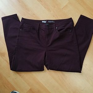 Mossimo Maroon skinny jeans size 14R